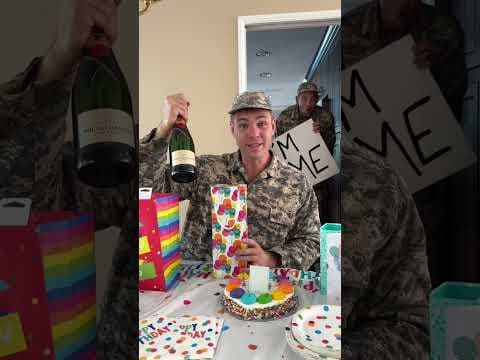 Two soldiers return home for a big birthday 😱