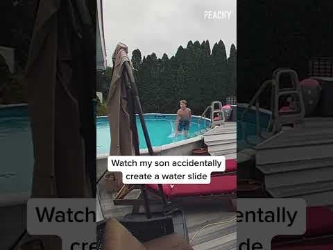 Child accidentally creates dramatic flood! 🌊 #water #floods #funny #pool #shorts